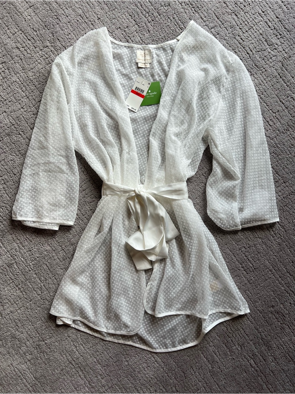 Kate Spade Sheer Dot Bow Robe